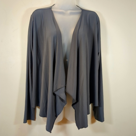 Attitudes By Renee Lightweight Gray Open Front Cardigan , Size L , NWT - Picture 1 of 6